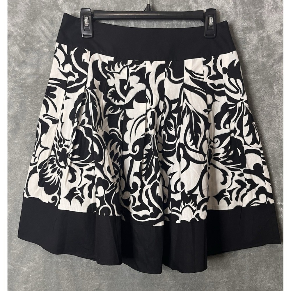 NWT'S Black & White Cache Skirt Sz 4  Cotton Pleats Shirt Lightweight